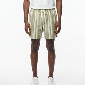 KATIN | NEW Ian Striped Drawstring Linen-Blend Shorts Sage/Beige Men’s Size XXL